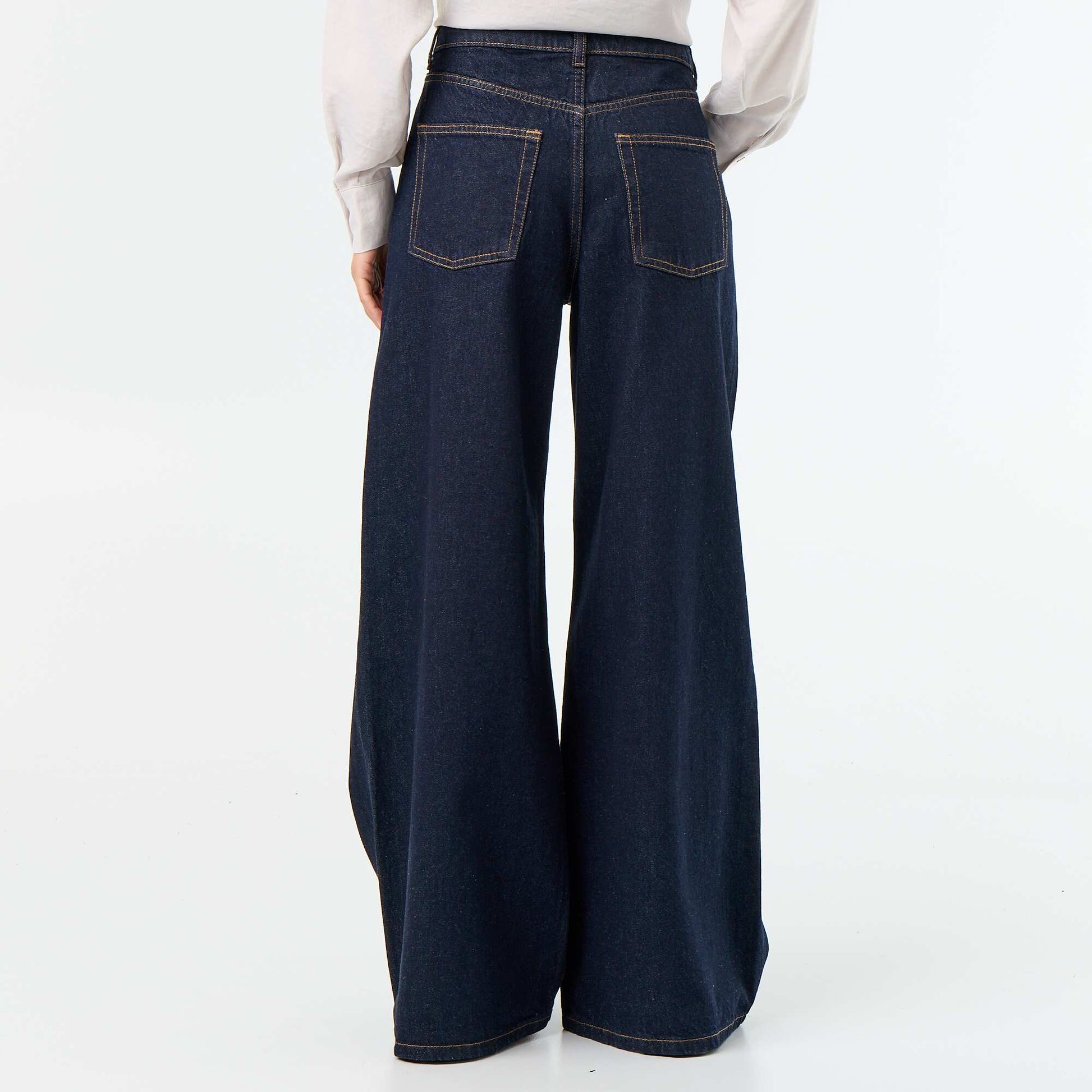 Jean wide leg / coupe large à motif BLEU
