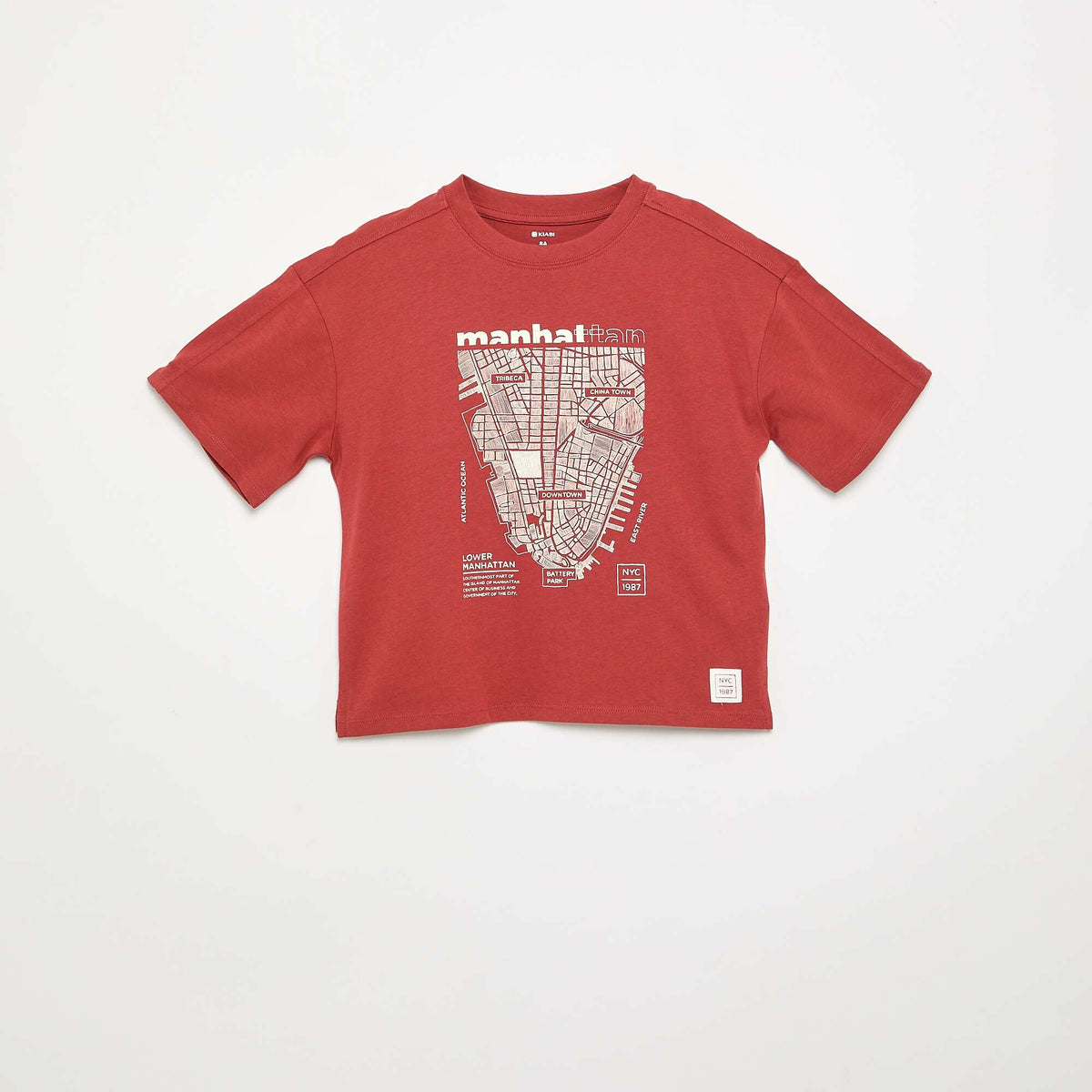 T-shirt imprimé à manches courtes ROUGE