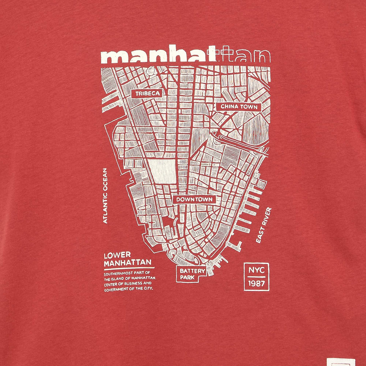 T-shirt imprimé à manches courtes ROUGE