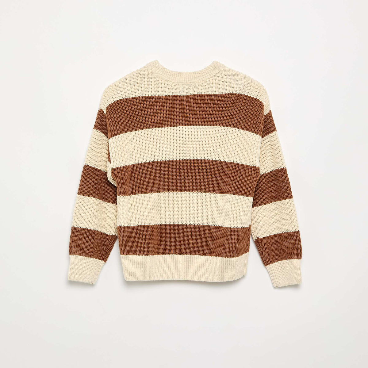 Pull à manches longues et rayures MARRON