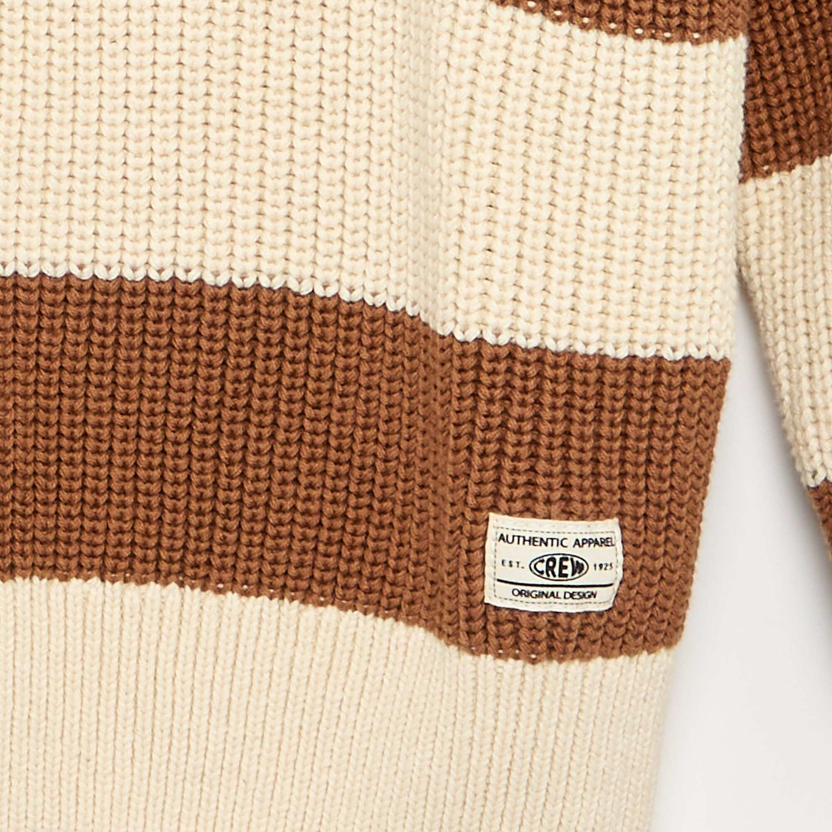 Pull à manches longues et rayures MARRON