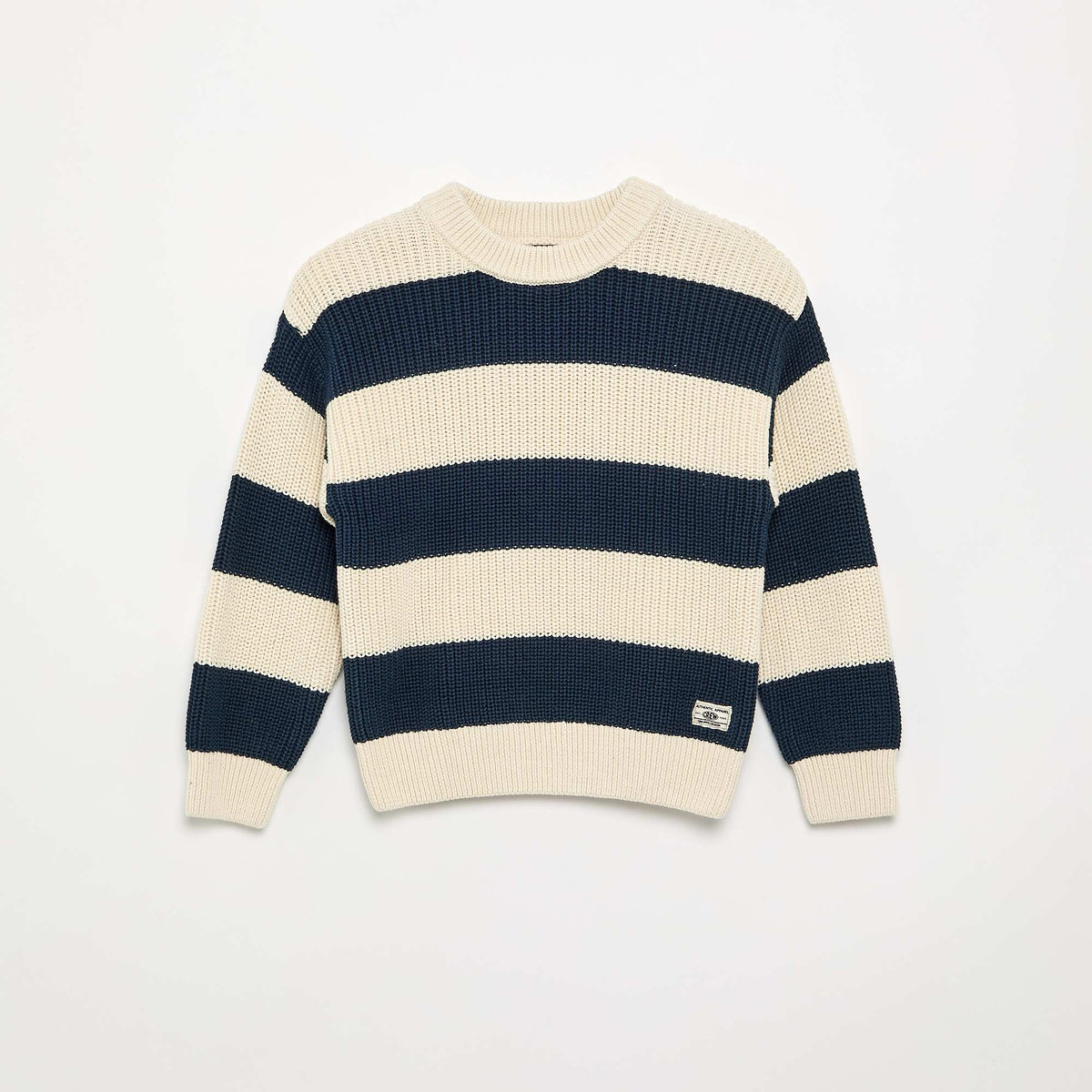 Pull à manches longues et rayures BLEU