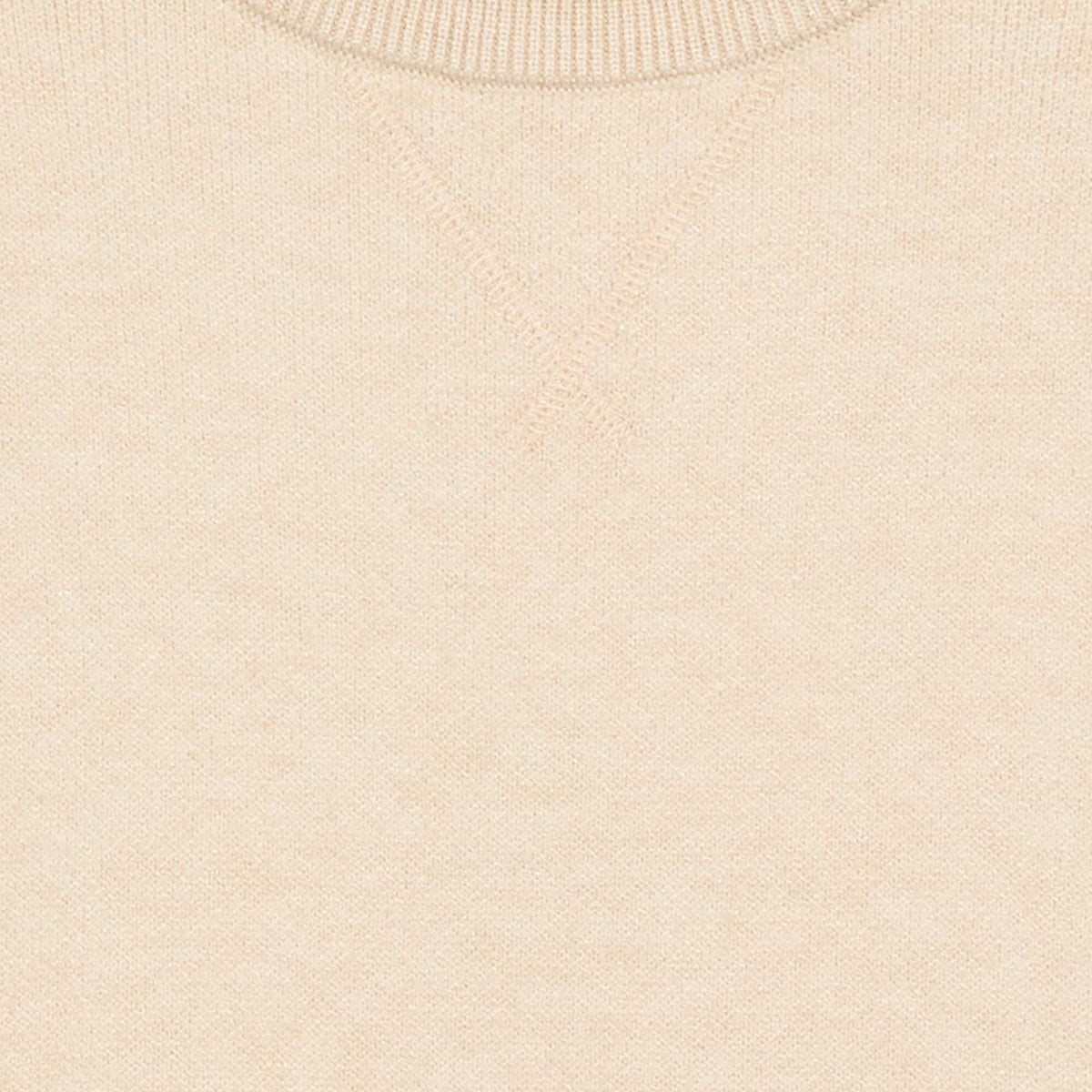 Pull col rond à manches longues uni BEIGE