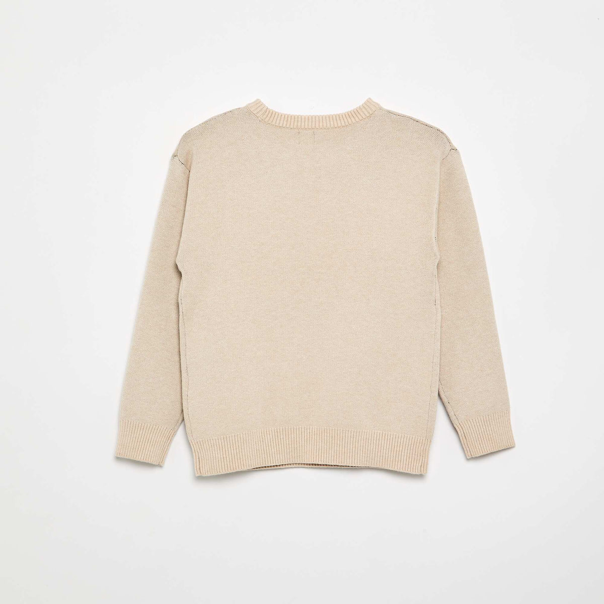 Pull imprimé à manches longues BEIGE