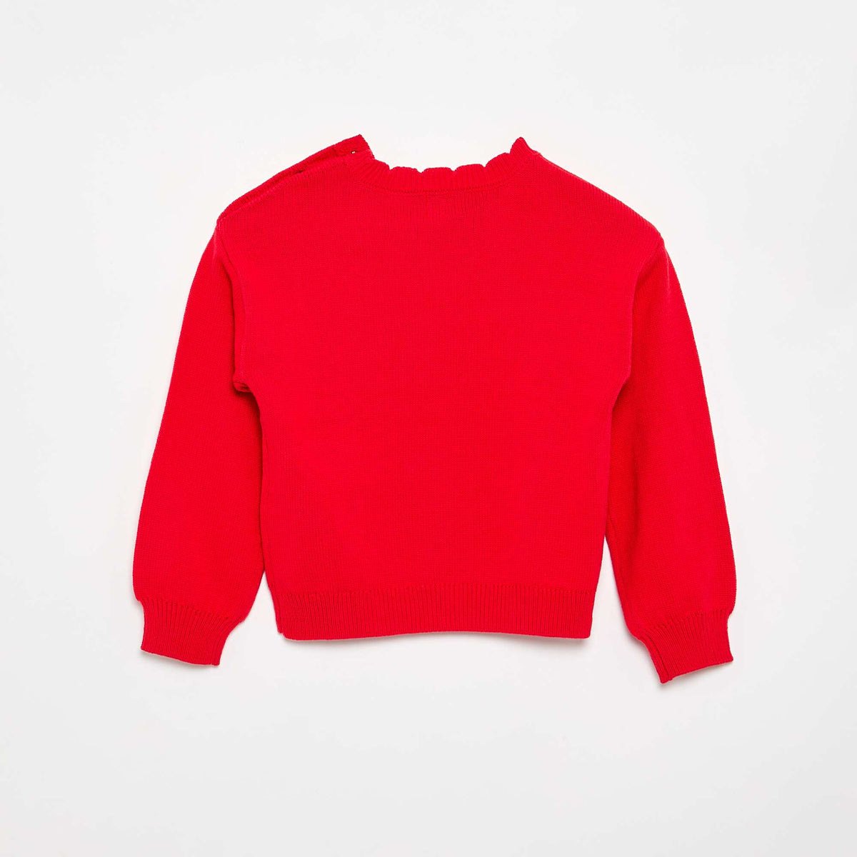 Pull avec ouverture boutonnée épaule ROUGE