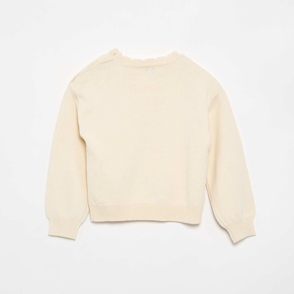 Pull avec ouverture boutonnée épaule BLANC