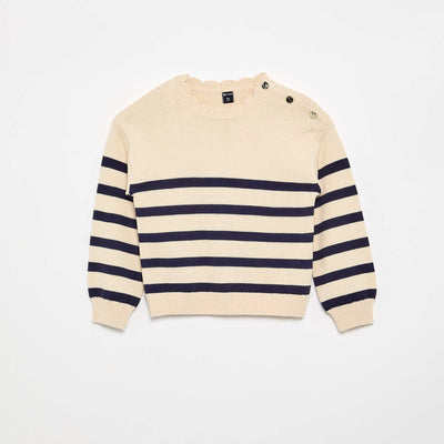 Pull avec ouverture boutonnée épaule BLEU