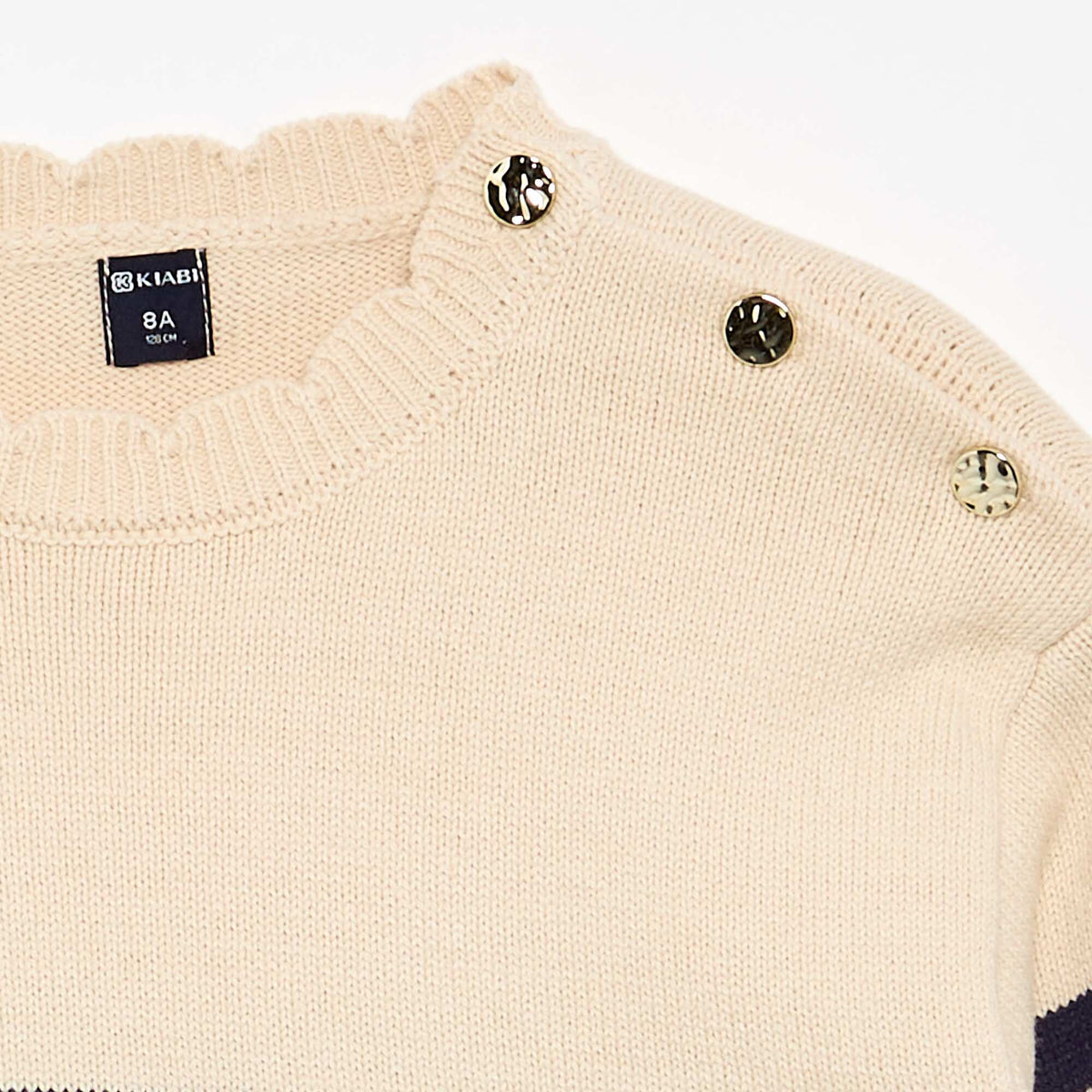 Pull avec ouverture boutonnée épaule BLEU