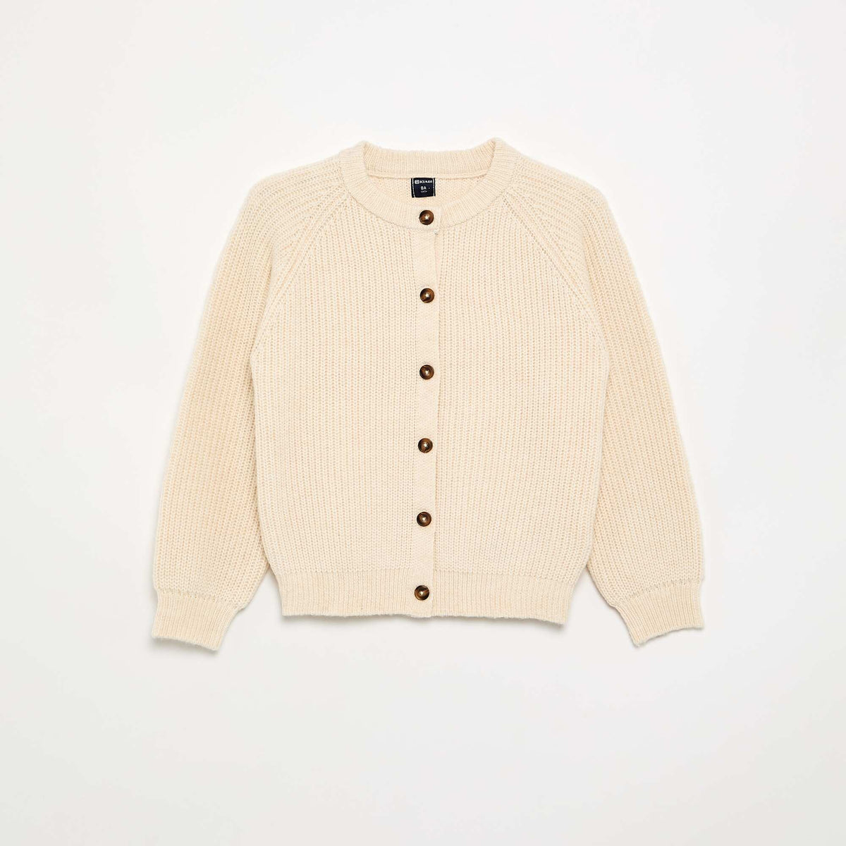 Gilet uni à manches longues ECRU