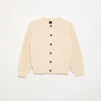 Gilet uni à manches longues ECRU