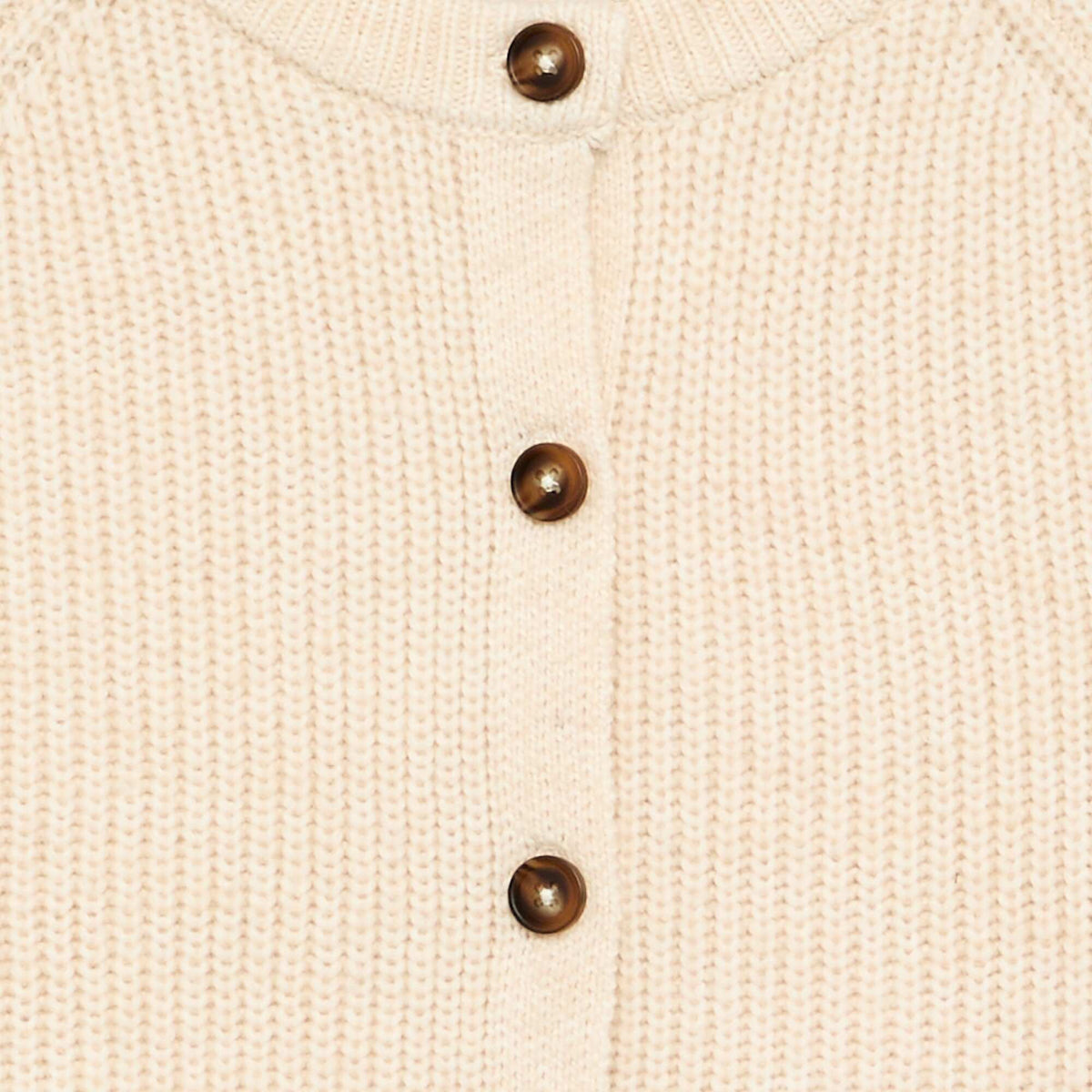 Gilet uni à manches longues ECRU