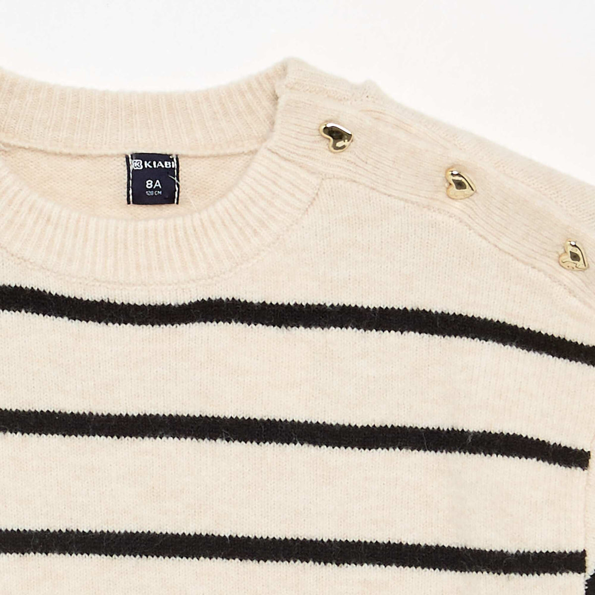 Robe pull à manches longues et col boutonné BEIGE
