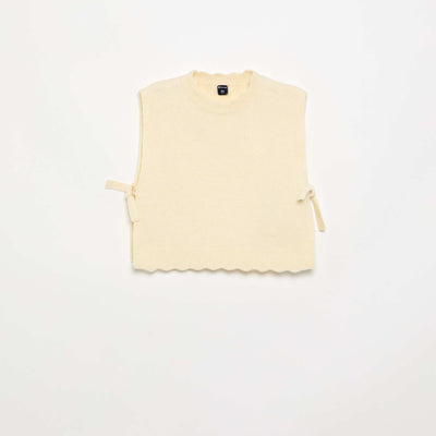 Pull sans manches ECRU
