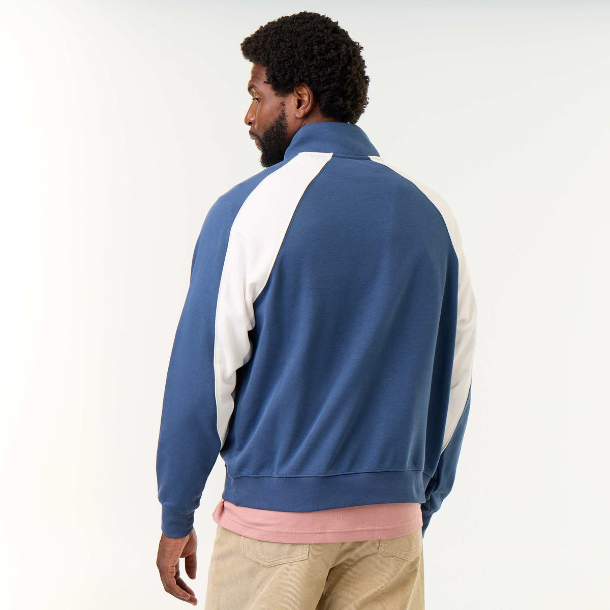 Pull en French Terry col camionneur BLEU