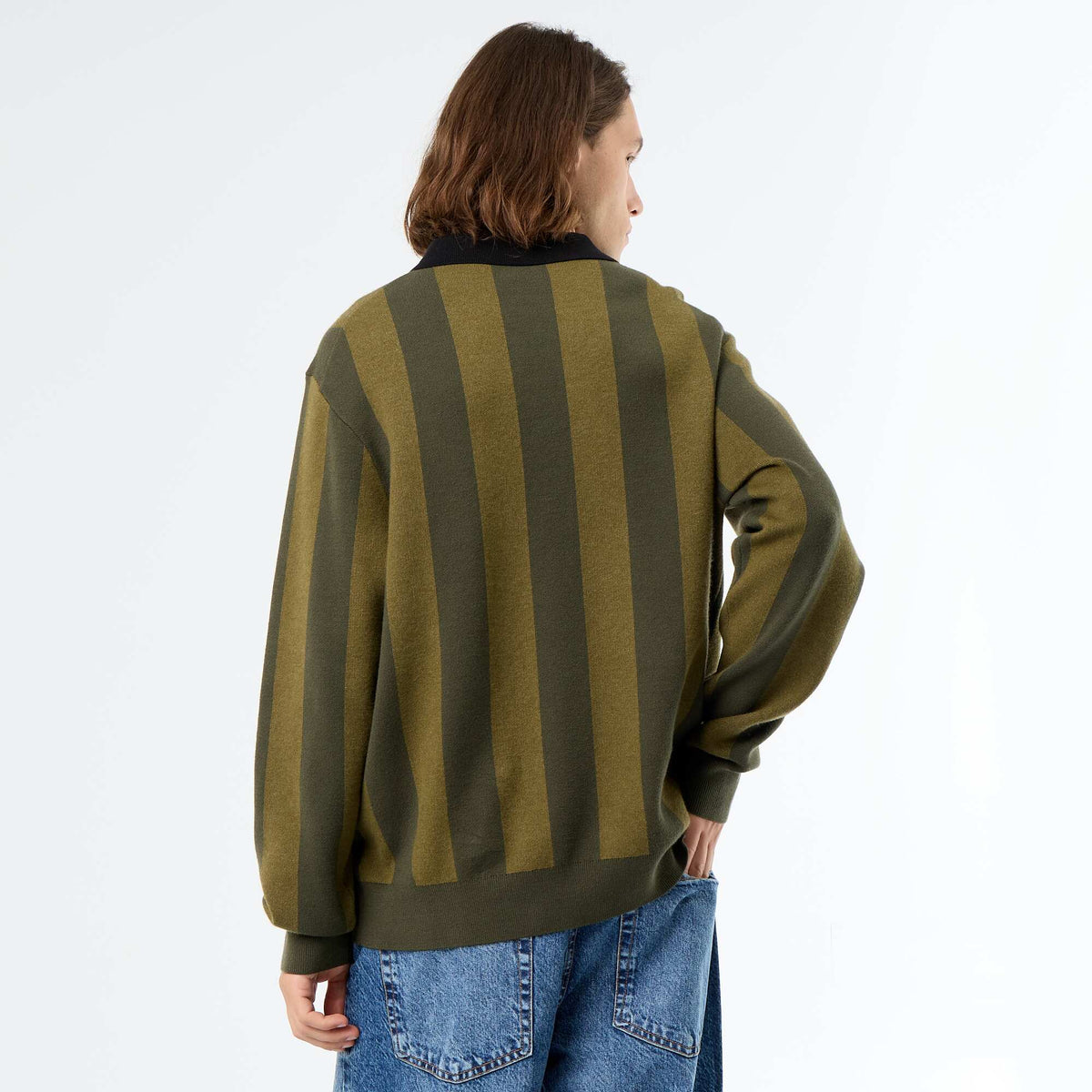 Pull forme polo avec imprimé KAKI