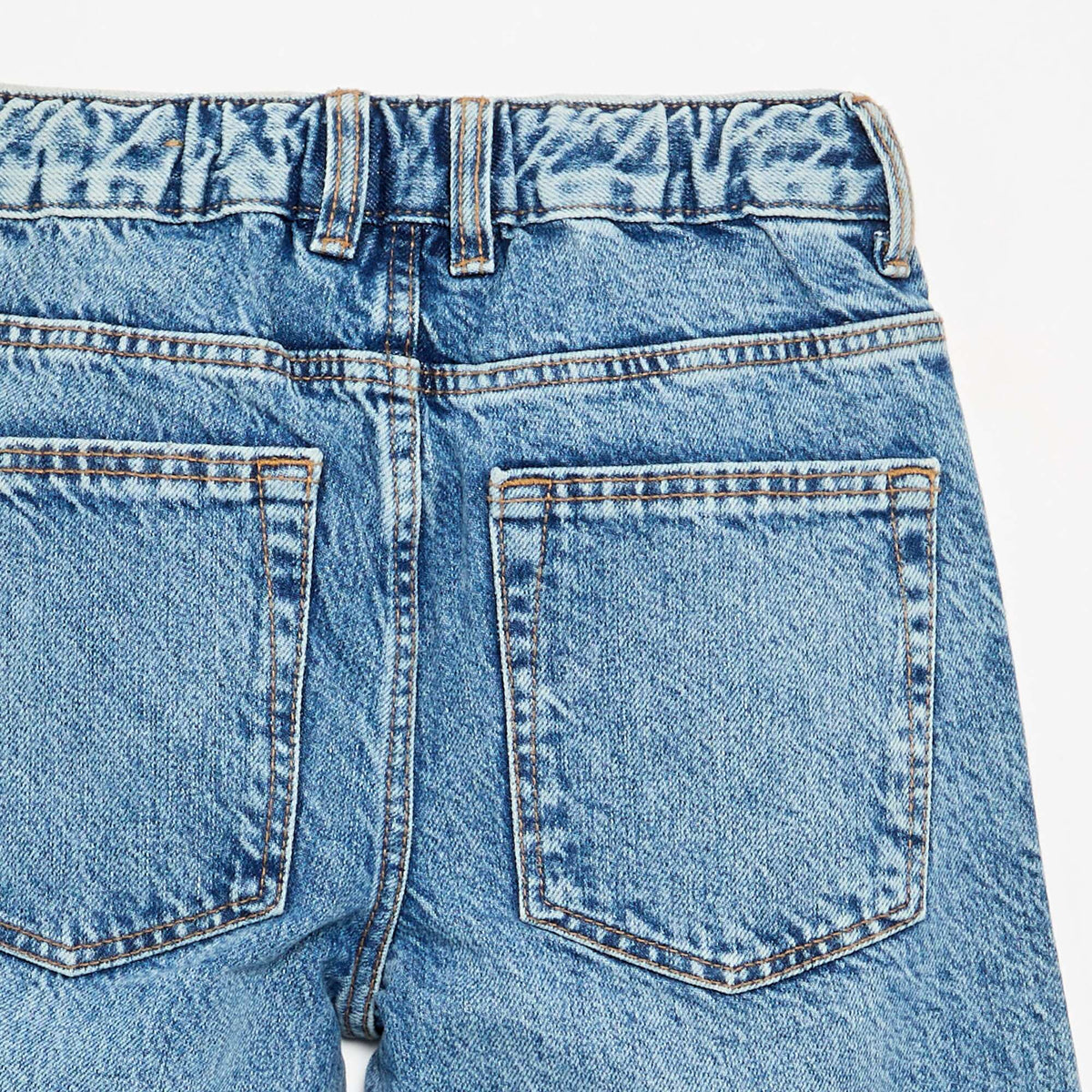 Pantalon en denim forme large BLEU