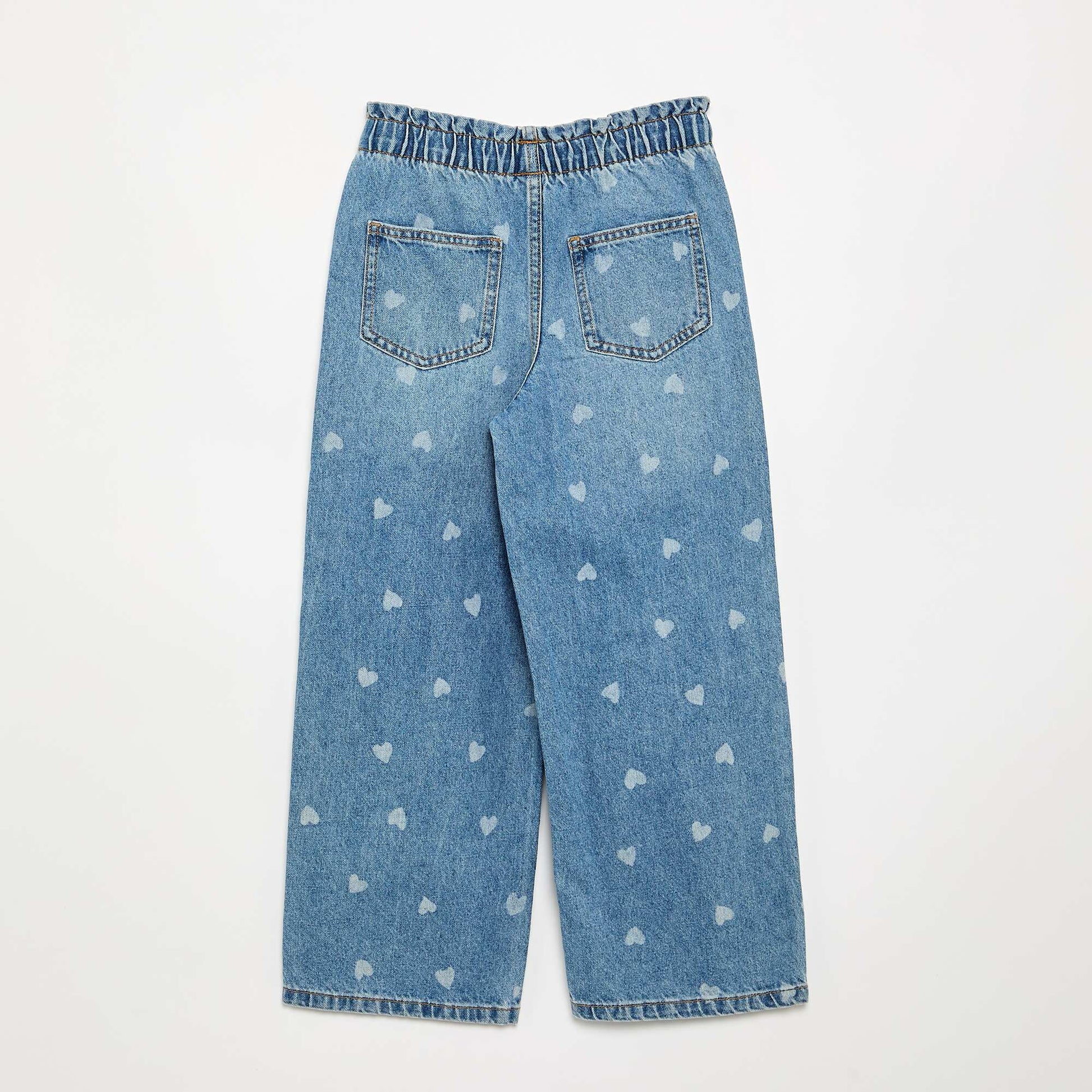 Pantalon large en denim BLEU