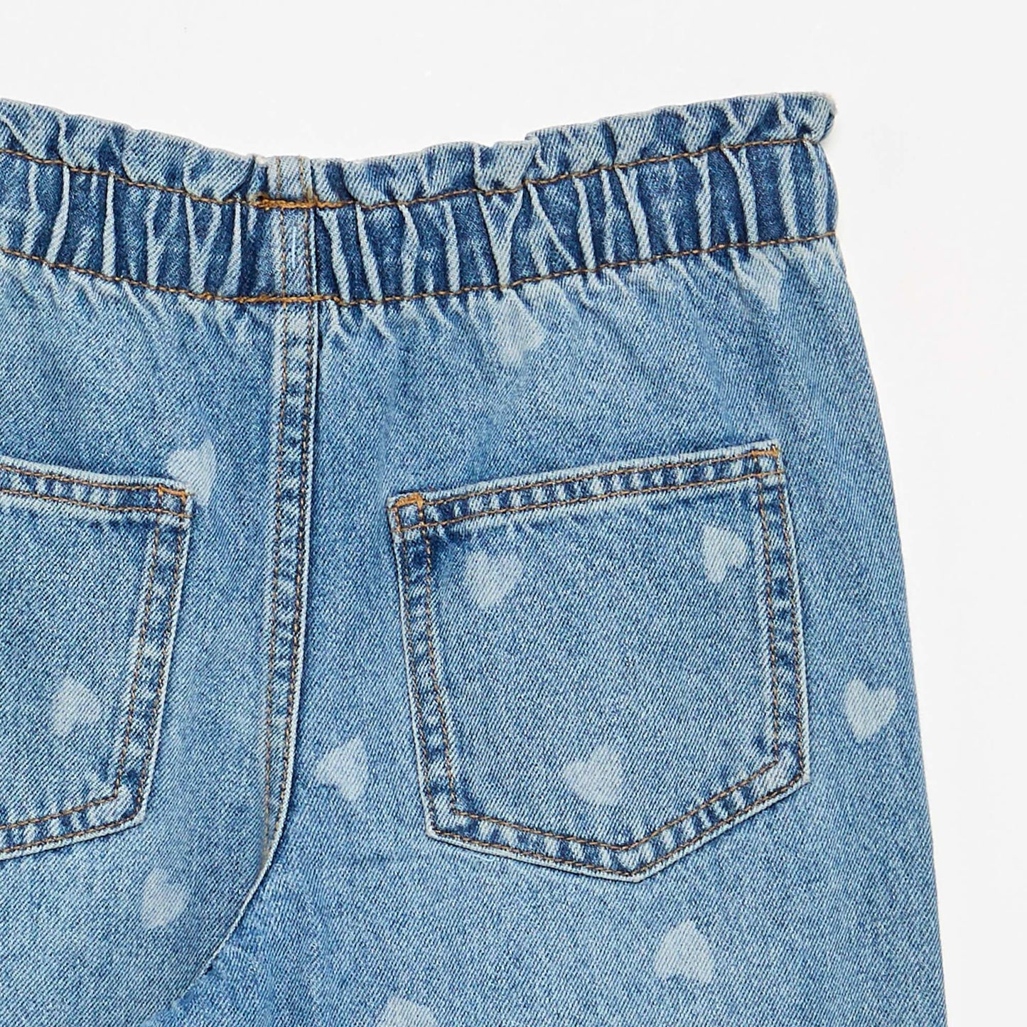 Pantalon large en denim BLEU