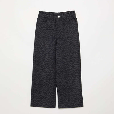 Pantalon large en denim GRIS