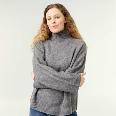 Pull chaud col montant GRIS