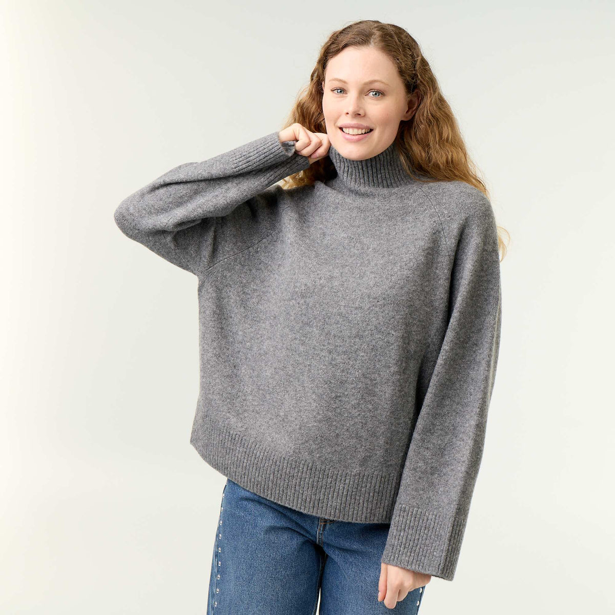 Pull chaud col montant GRIS