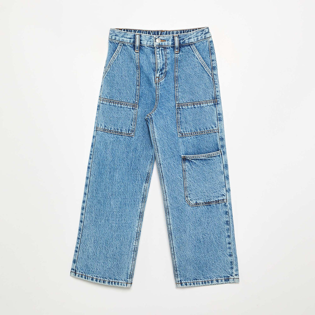 Pantalon denim baggy BLEU