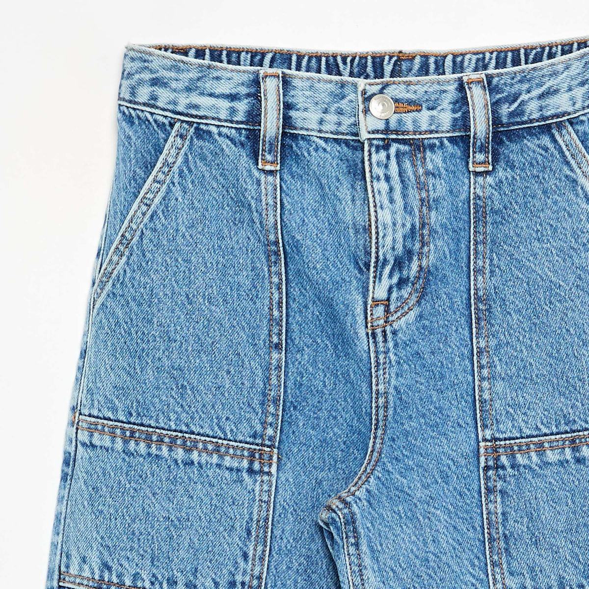 Pantalon denim baggy BLEU