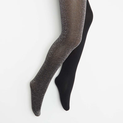 Lot de 2 paires de collants - 1 mate + 1 brillante NOIR