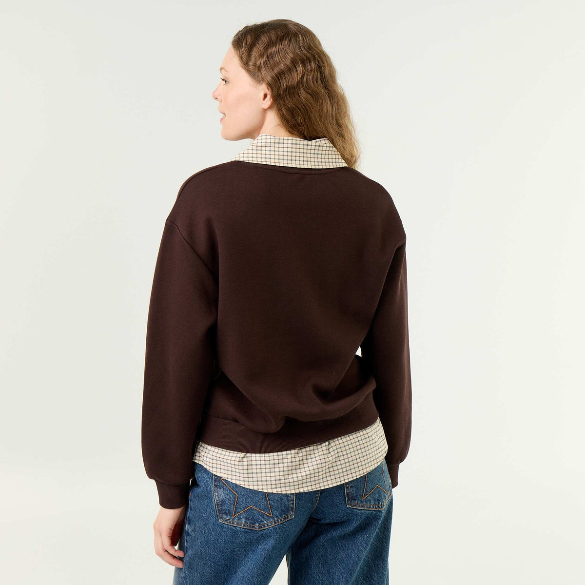 Sweat chemise 2 en 1 MARRON