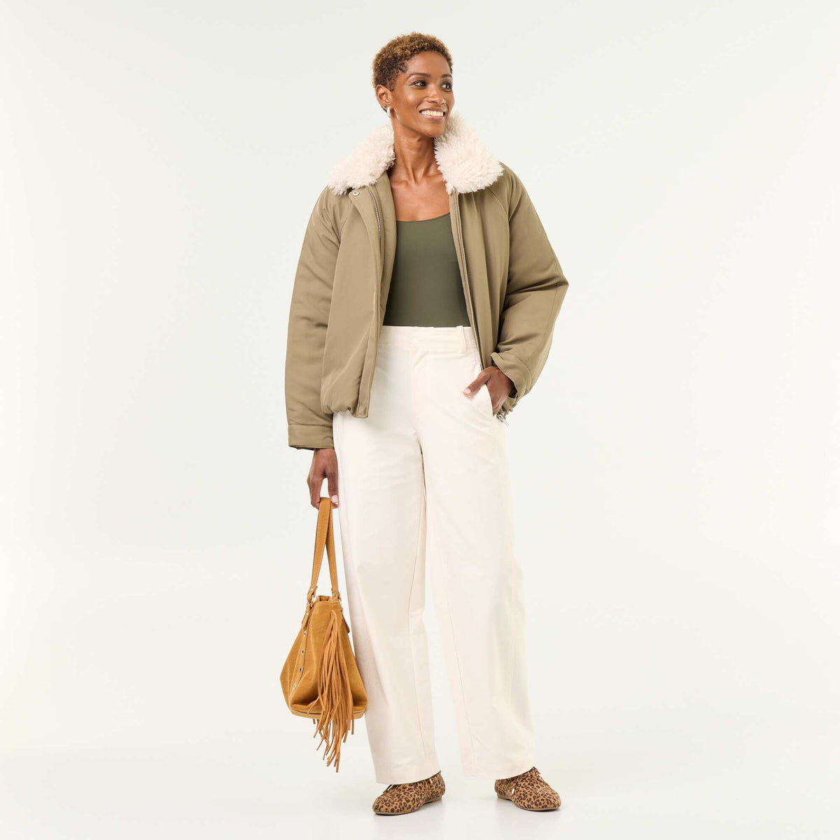 Pantalon uni forme large BLANC