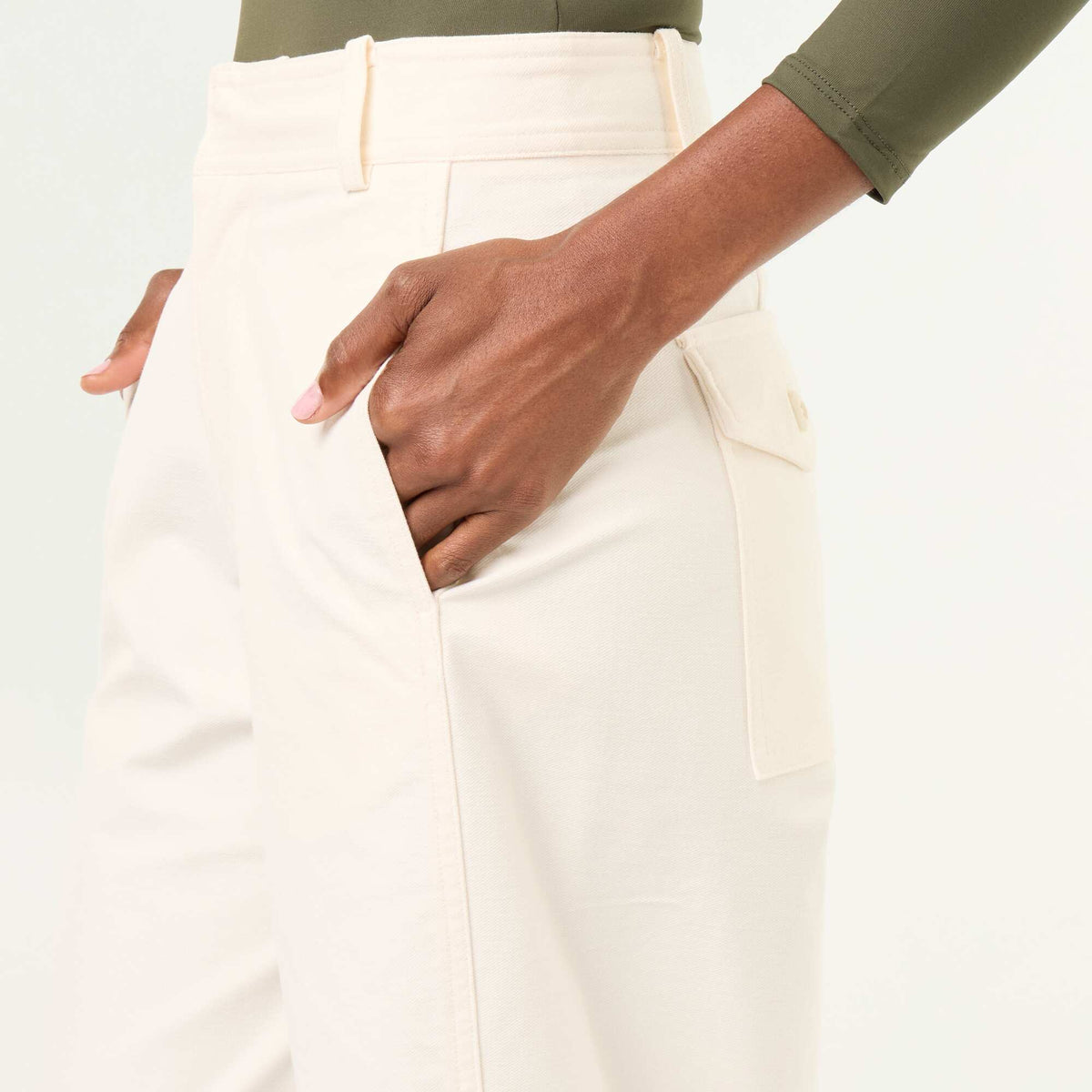 Pantalon uni forme large BLANC