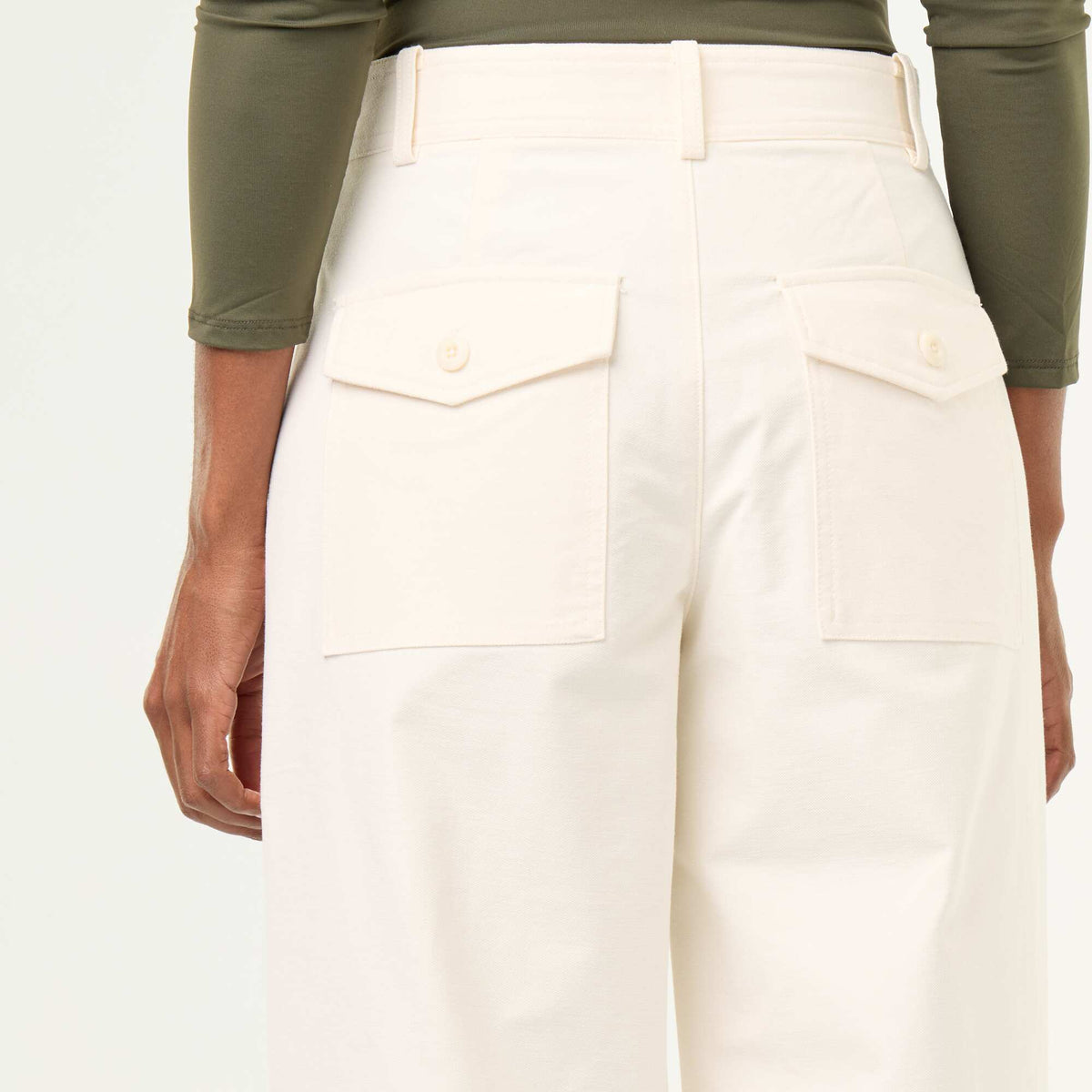 Pantalon uni forme large BLANC