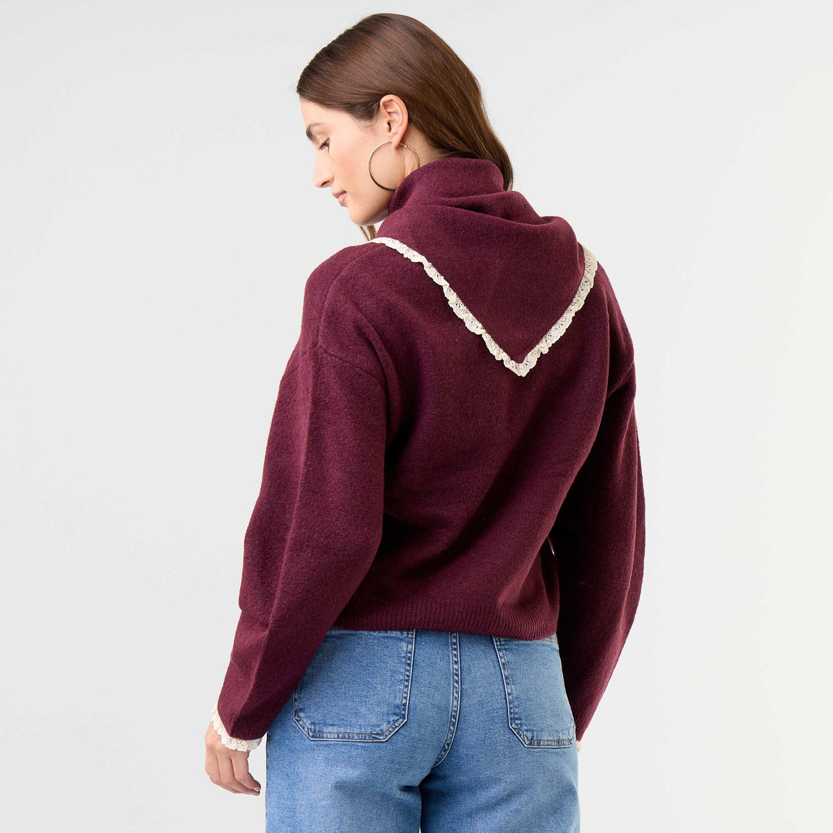 Pull avec foulard assorti VIOLET