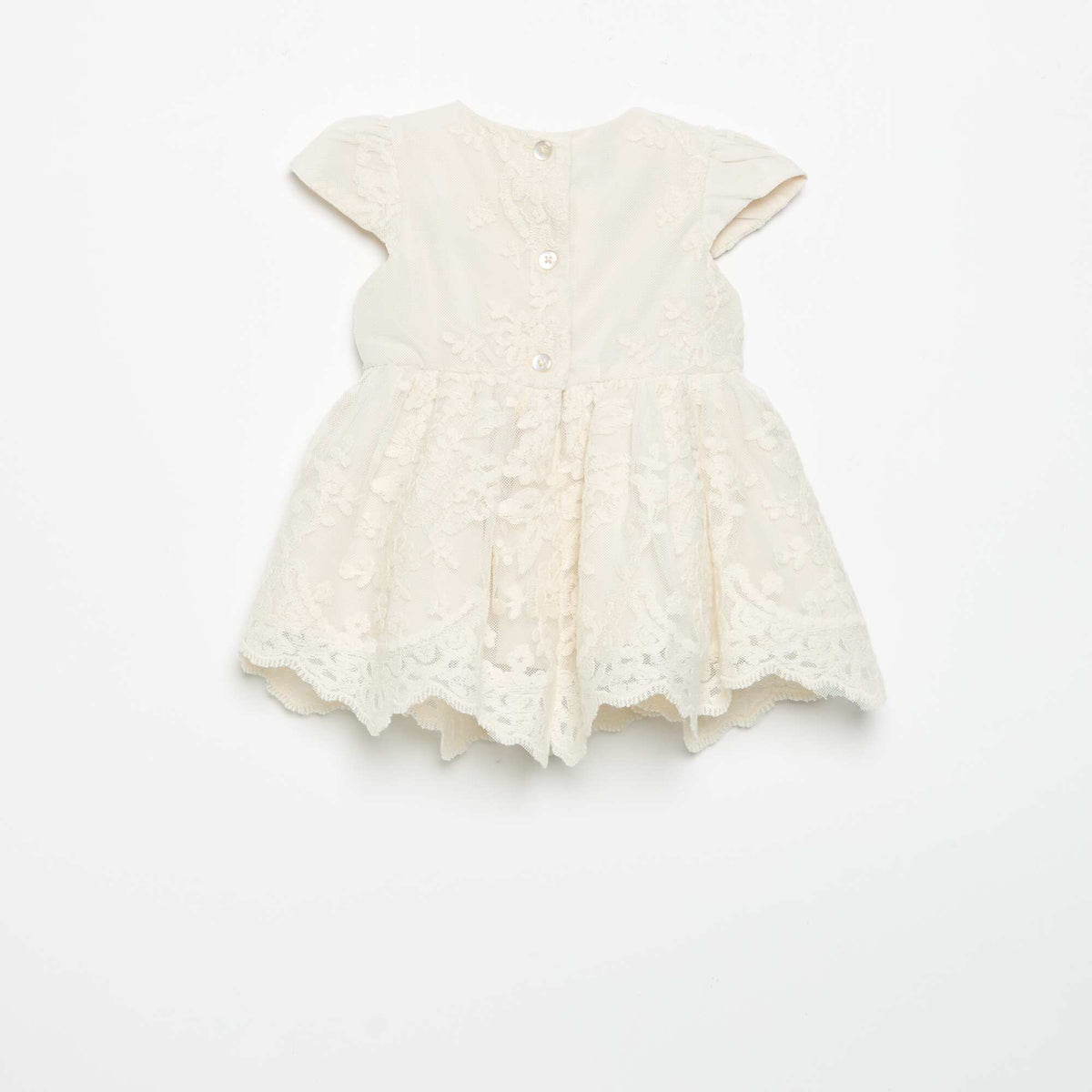 Robe de princesse en tulle brodé BLANC