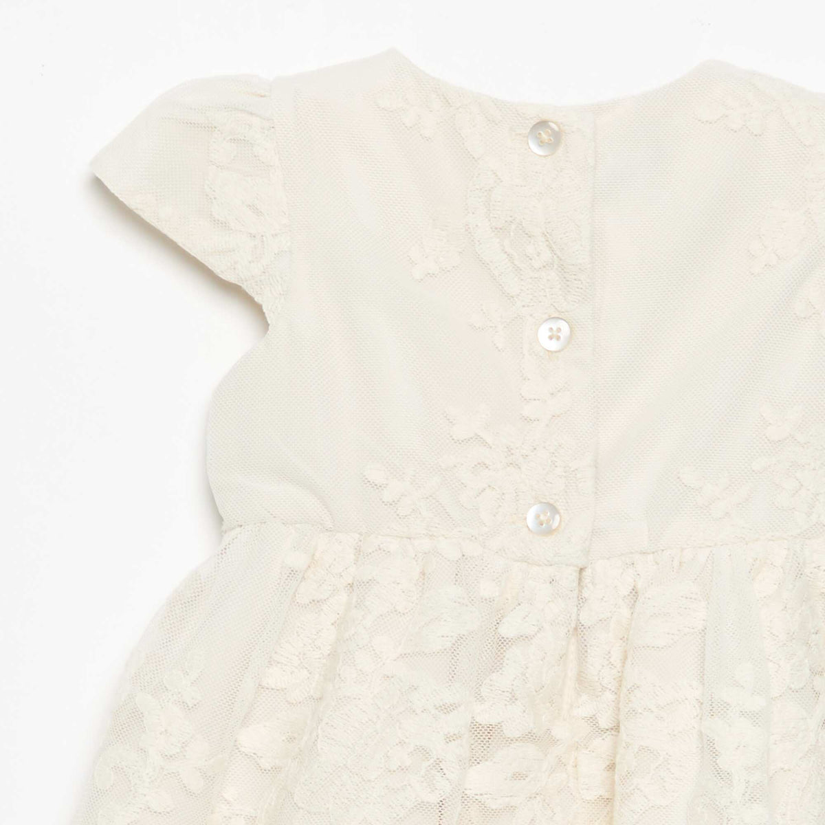 Robe de princesse en tulle brodé BLANC