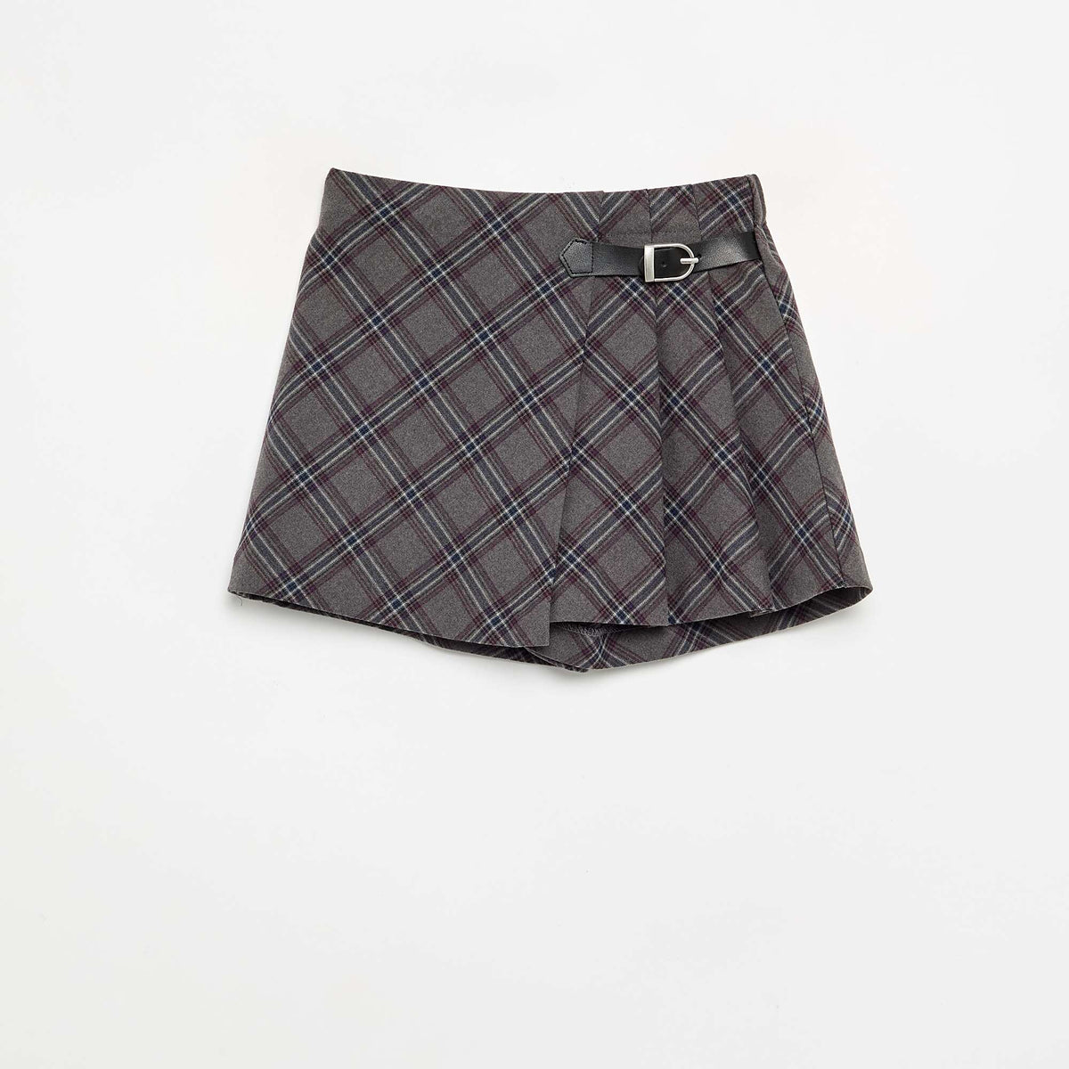 Jupe short à carreaux GRIS