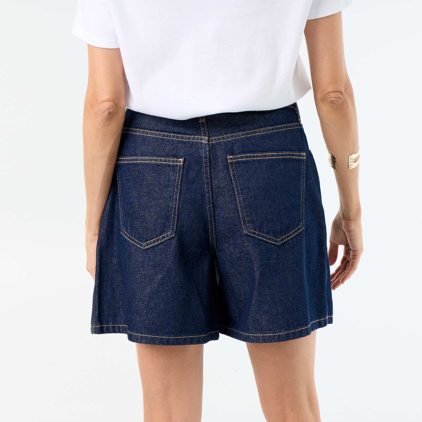 Jupe short en denim brut BLEU