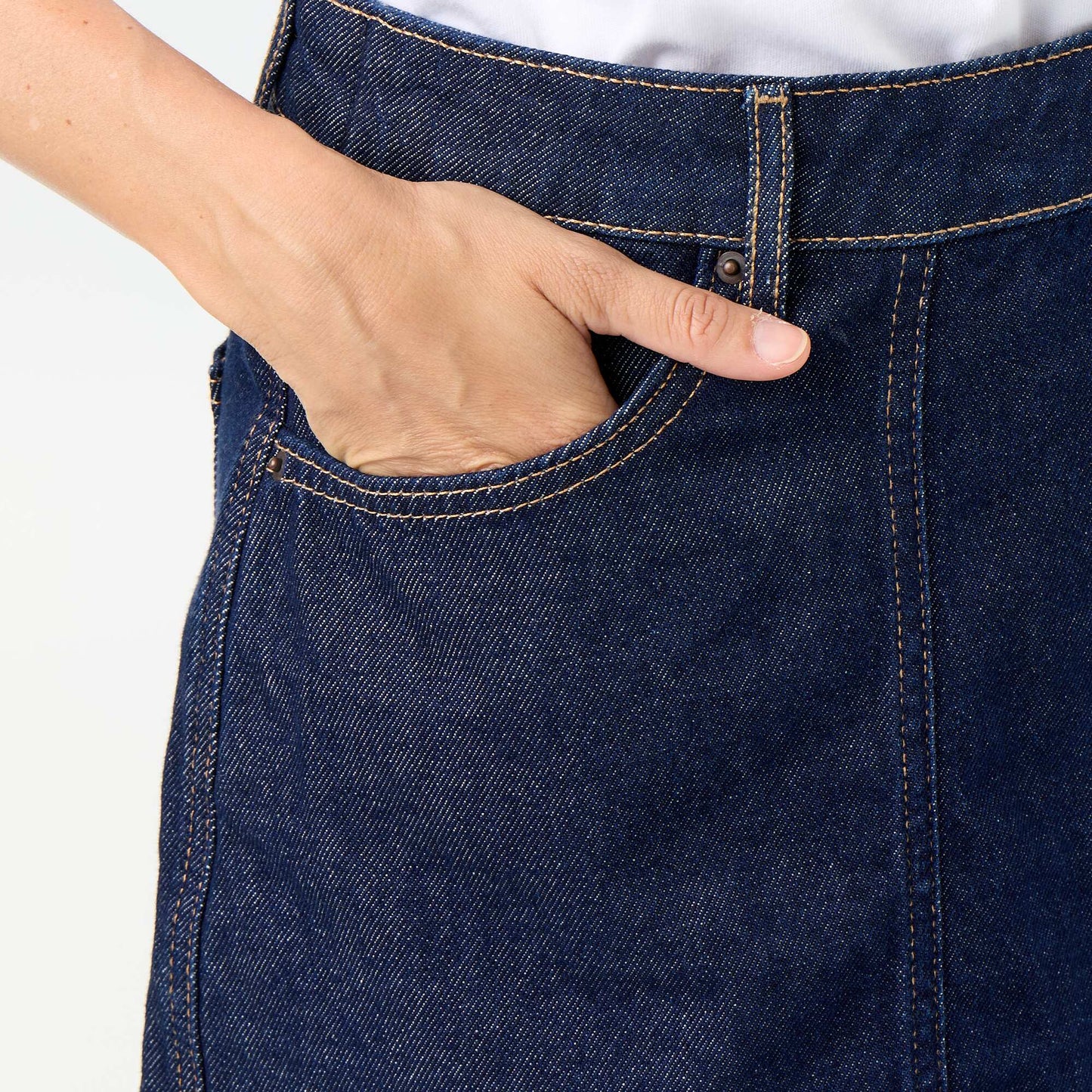Jupe short en denim brut BLEU