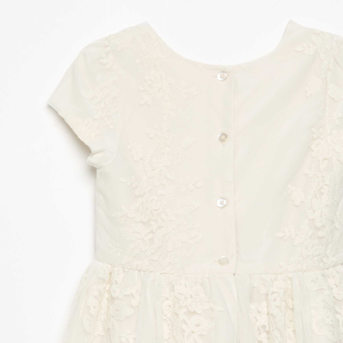 Robe de princesse en tulle avec broderies anglaises BLANC