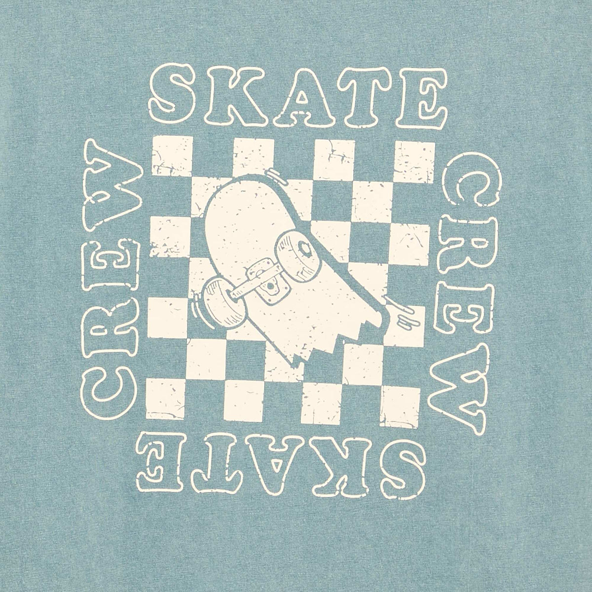 T-shirt brodé et imprimé à manches courtes BLEU