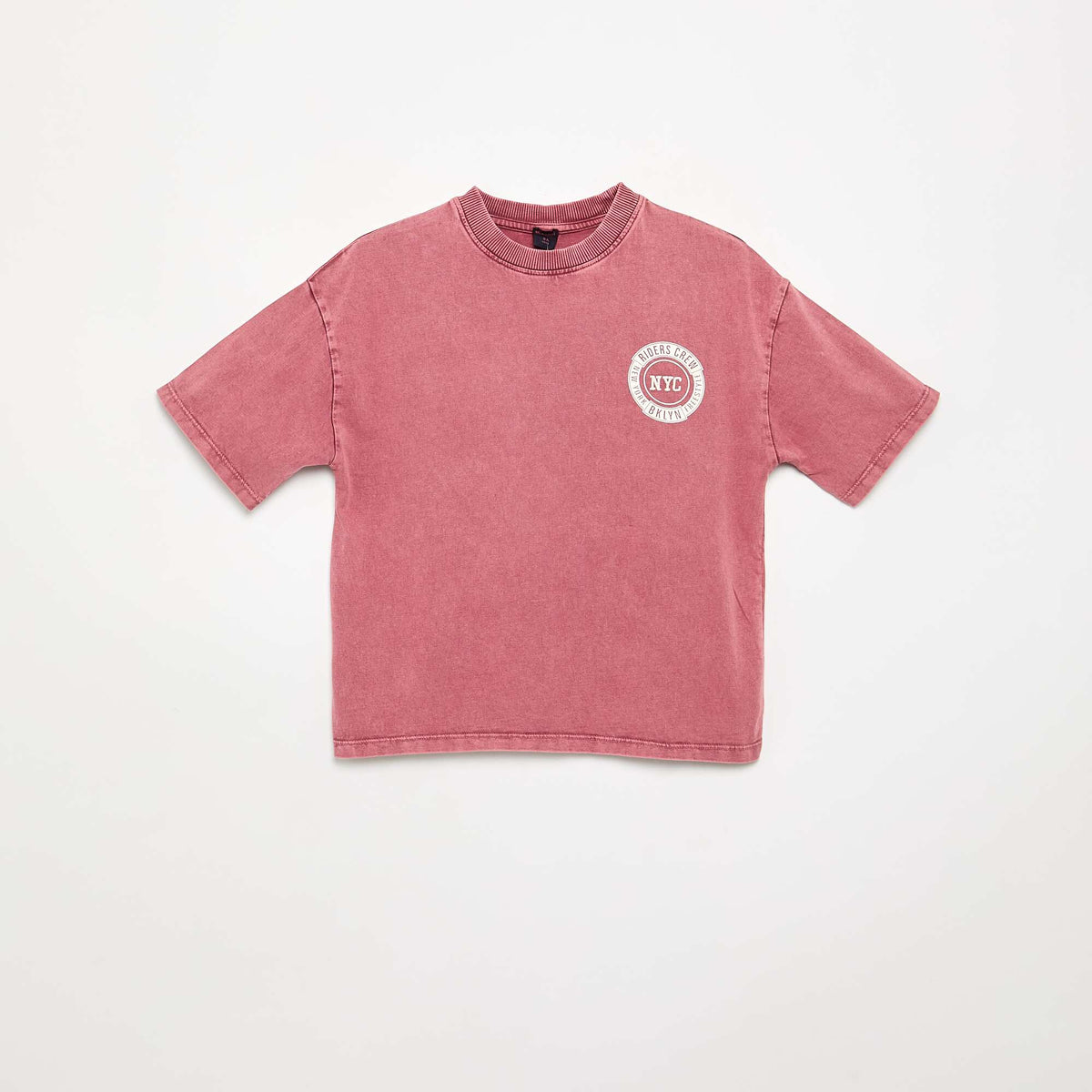 T-shirt brodé et imprimé à manches courtes ROSE