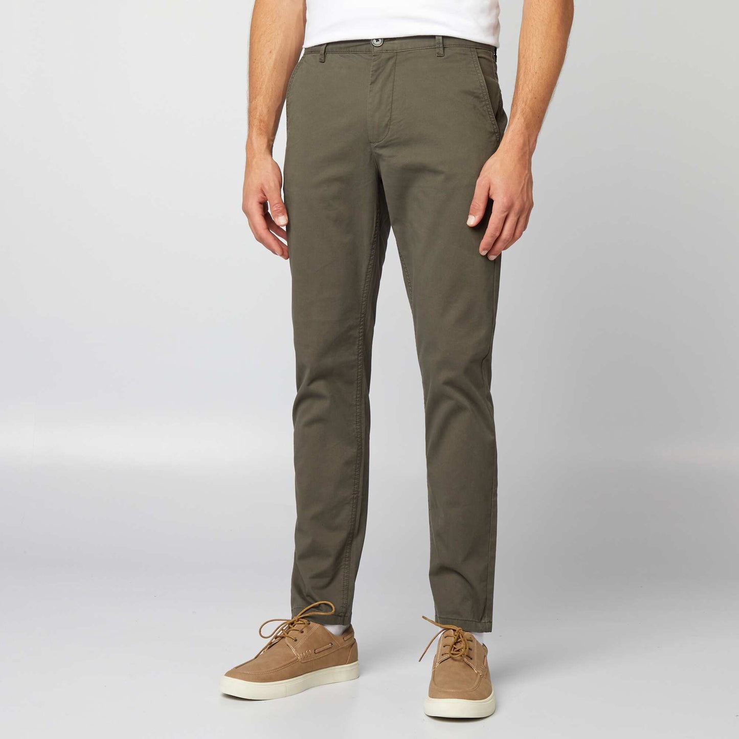 Pantalon chino slim vert foncé