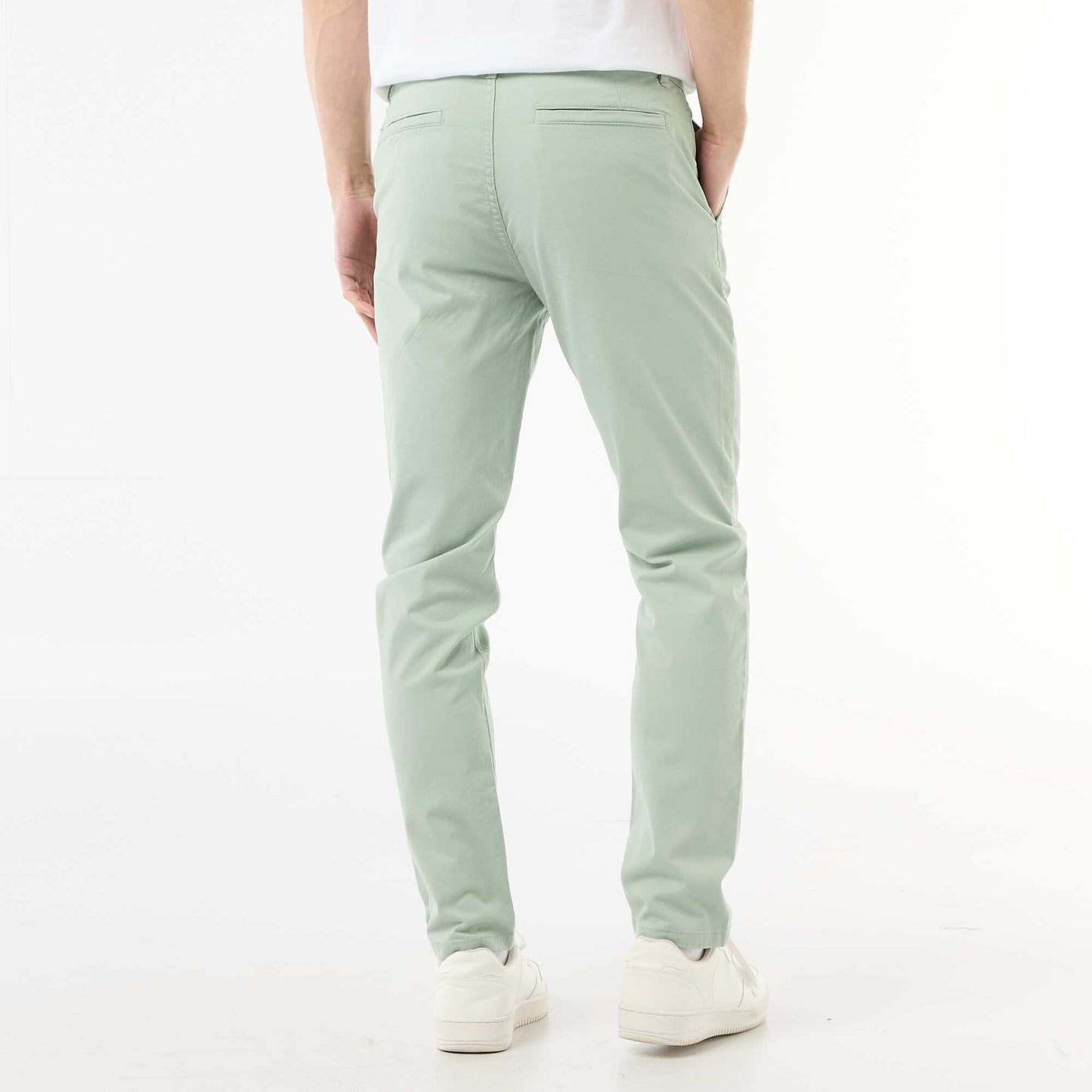 Pantalon chino slim VERT