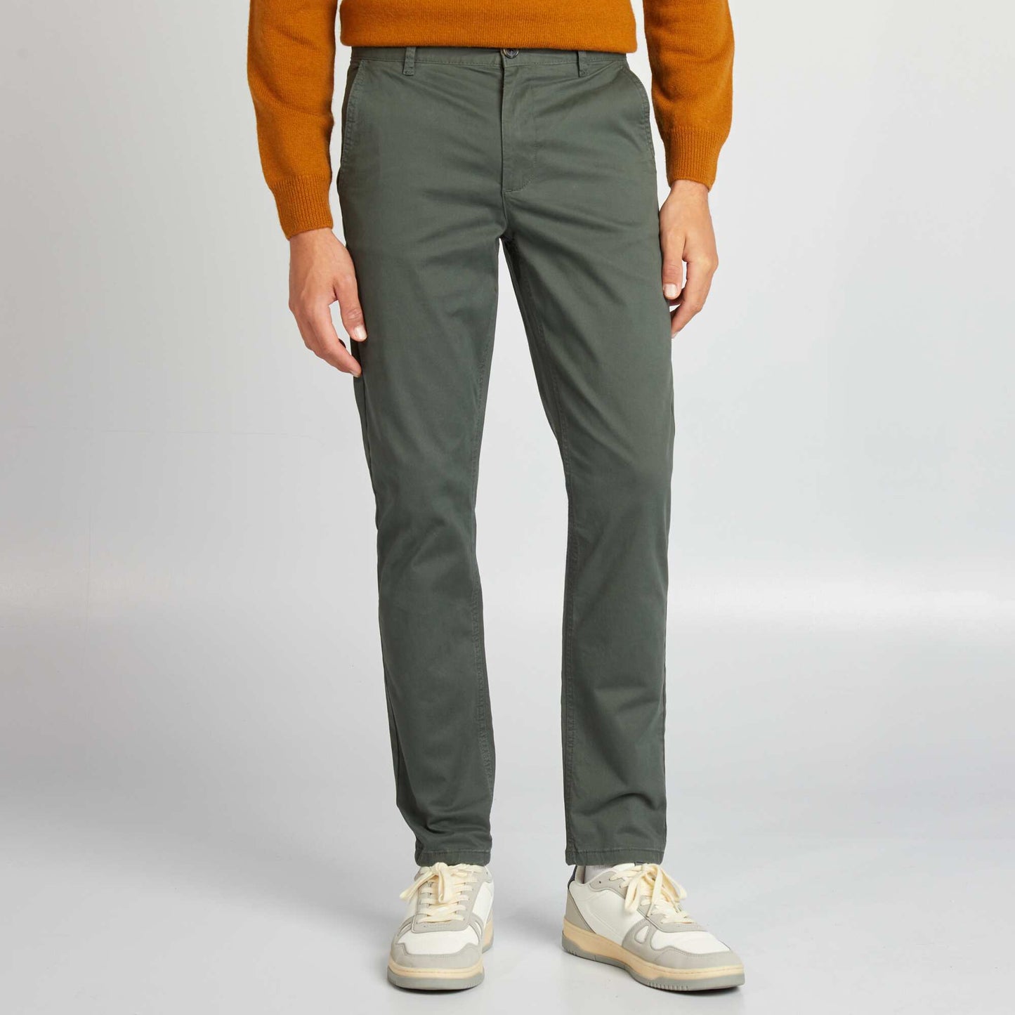 Pantalon chino slim Vert