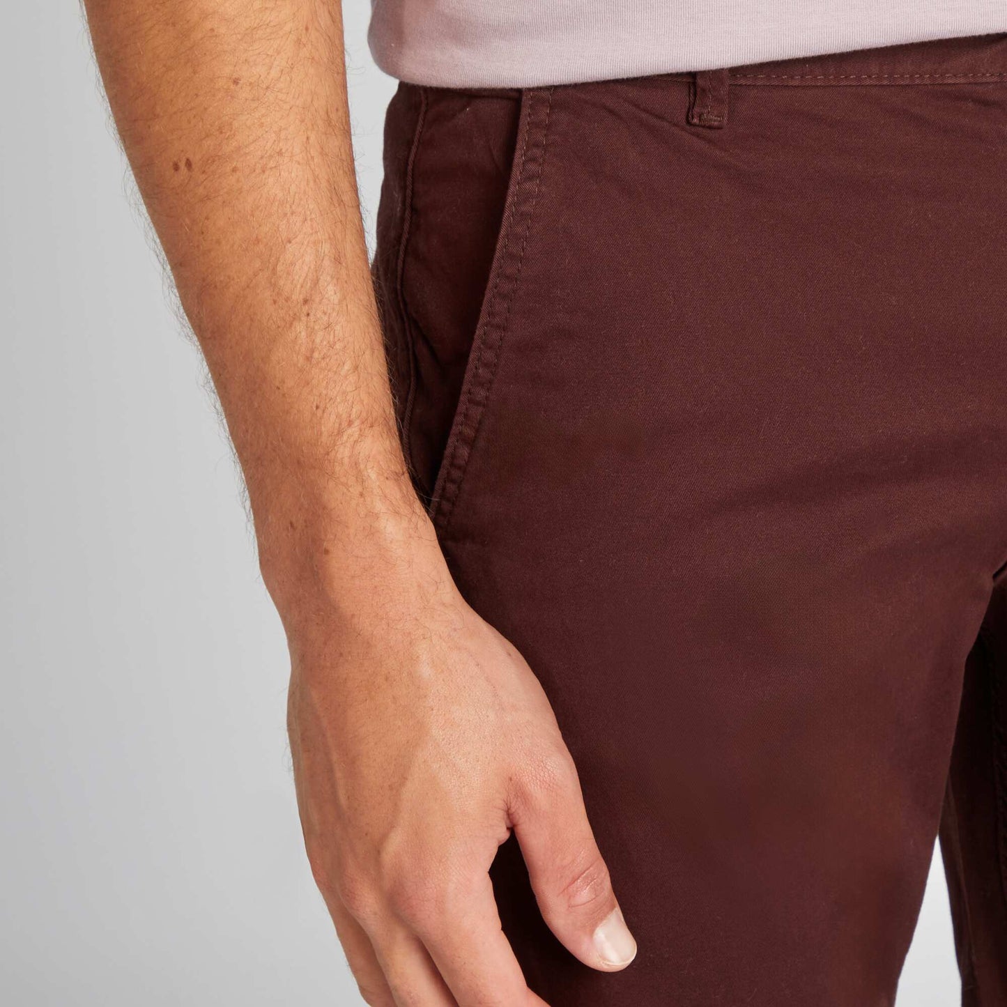 Pantalon chino slim Marron