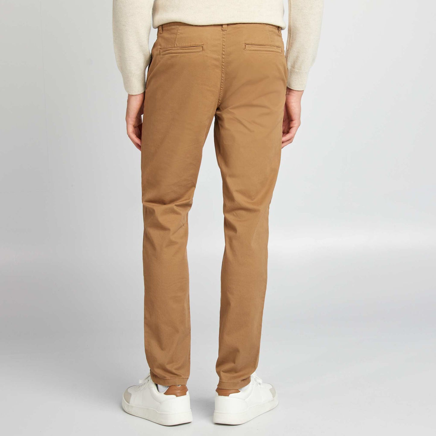 Pantalon chino slim Camel