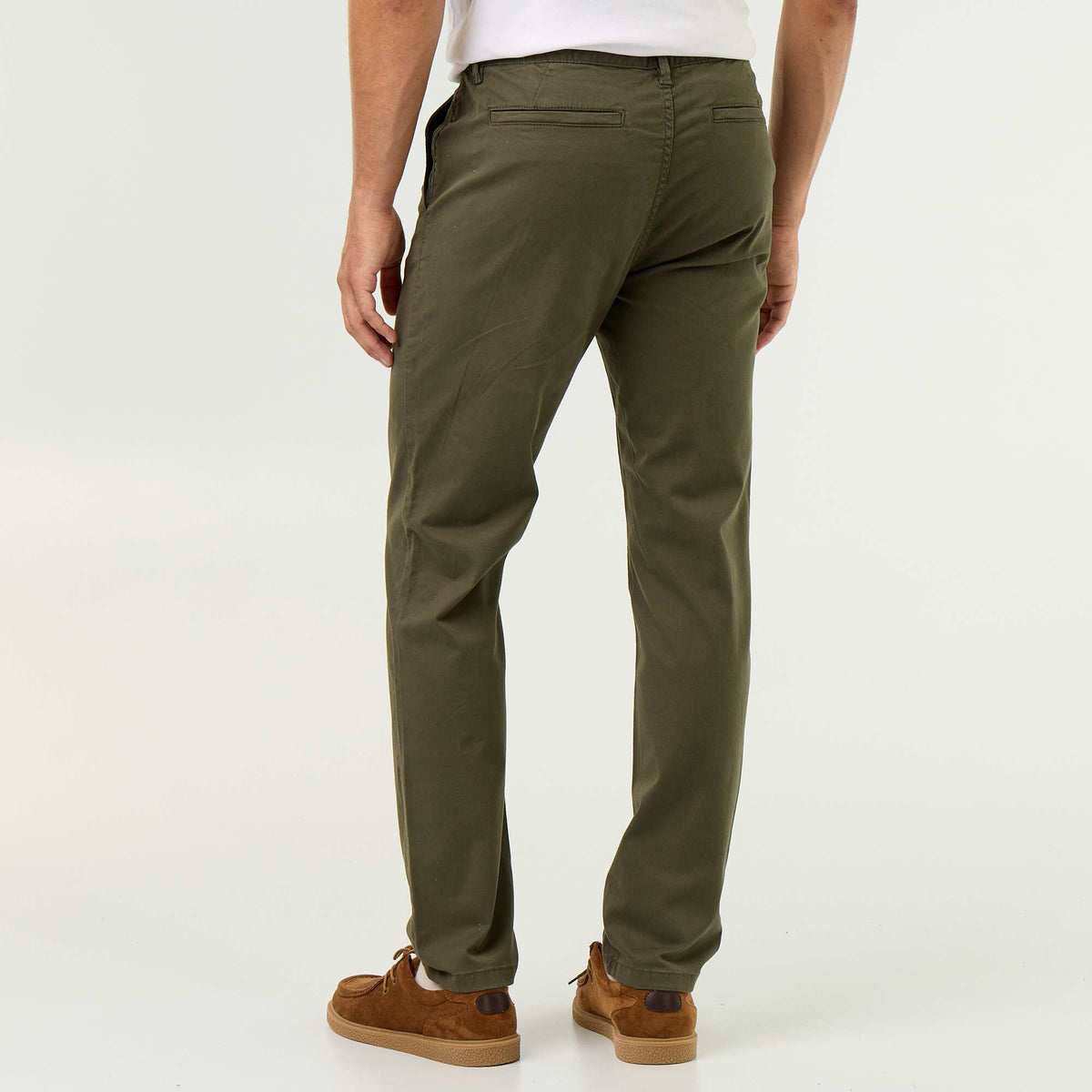 Pantalon chino slim VERT