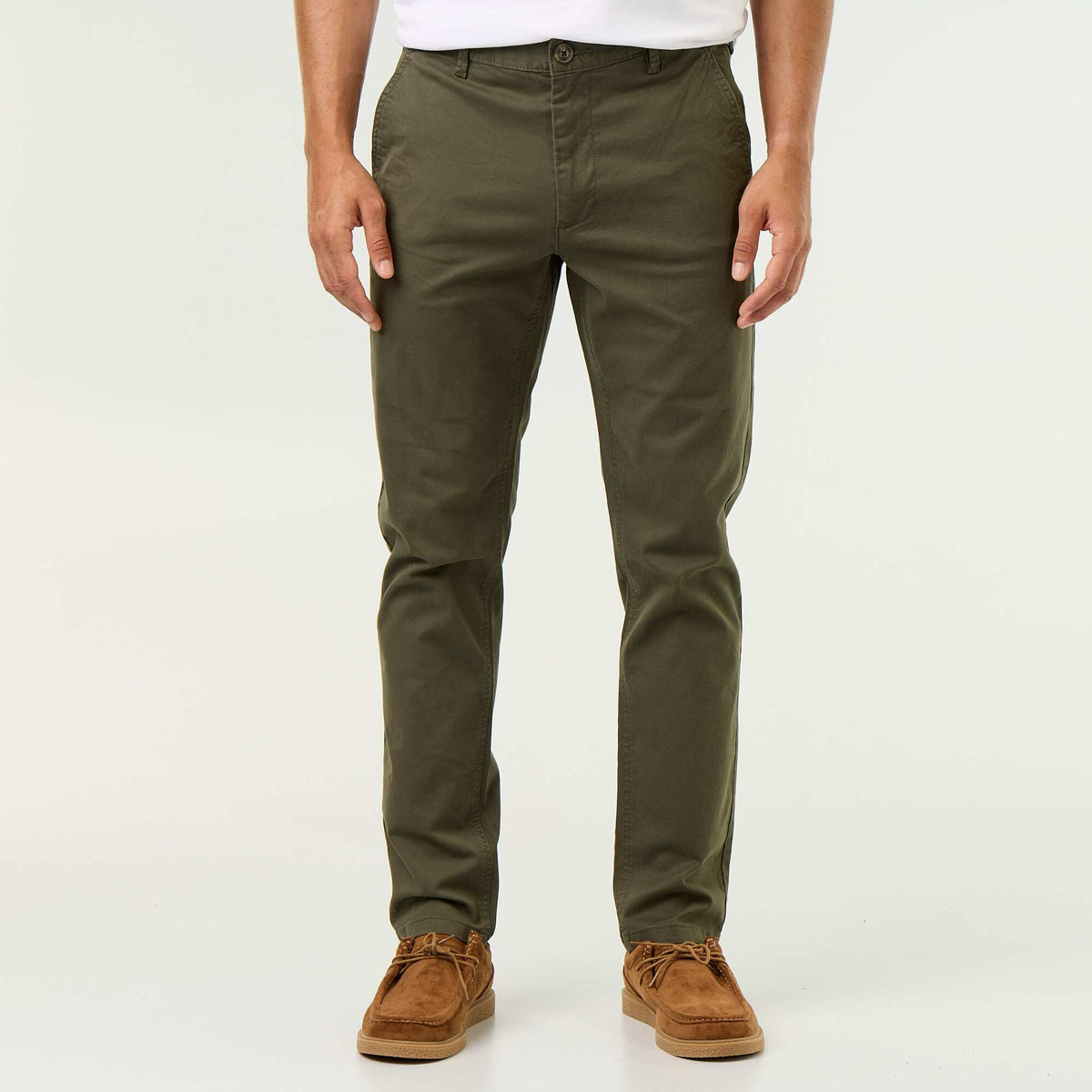 Pantalon chino slim VERT