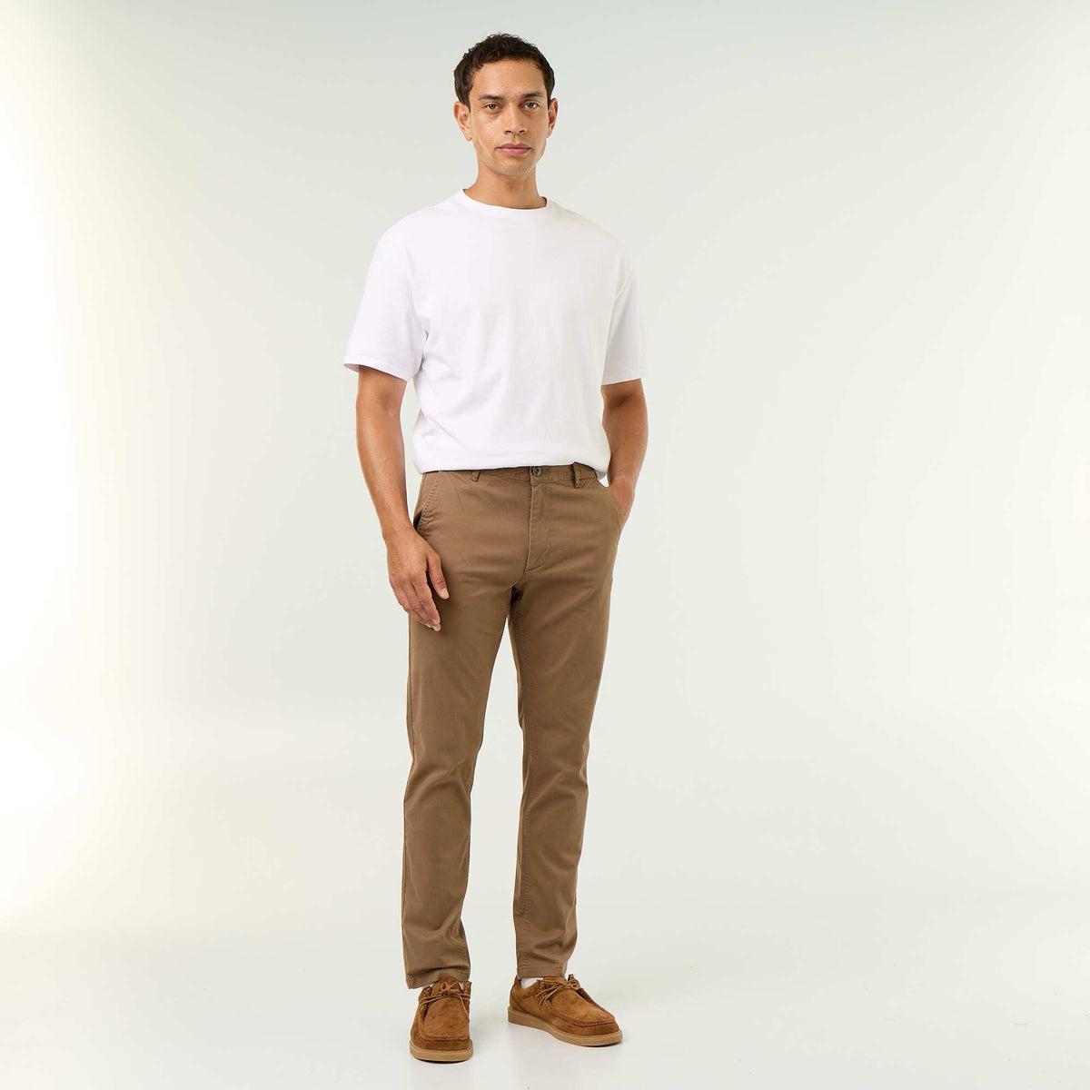 Pantalon chino slim MARRON