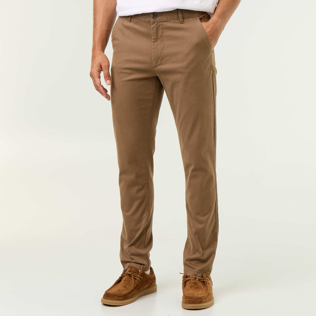 Pantalon chino slim MARRON